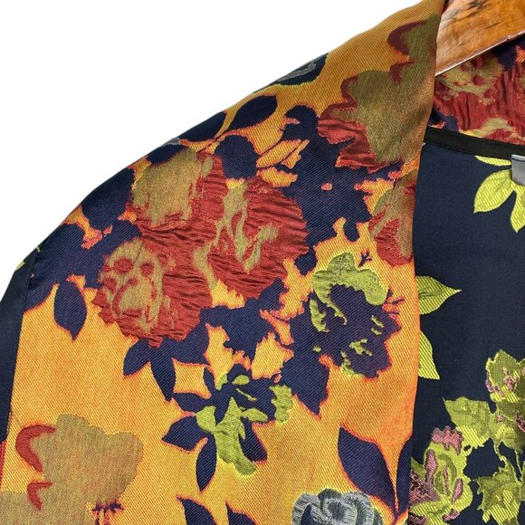 Alembika Floral Patchwork Kimono Jacket Brocade Jacquard Art to Wear Boho Luxe M - Picture 7 of 13